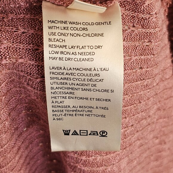 Maeve Anthropologie Pink Mauve Long Sleeve Mock Neck Textured Blouse Sz M - Picture 7 of 9